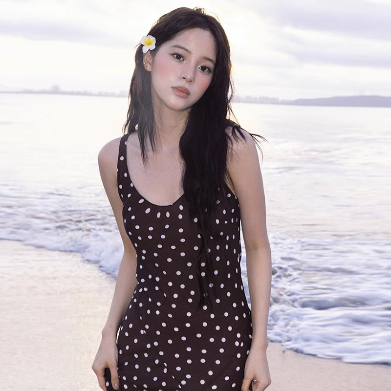 Nana Summer Polka Dot Sleeveless Slim Dresses