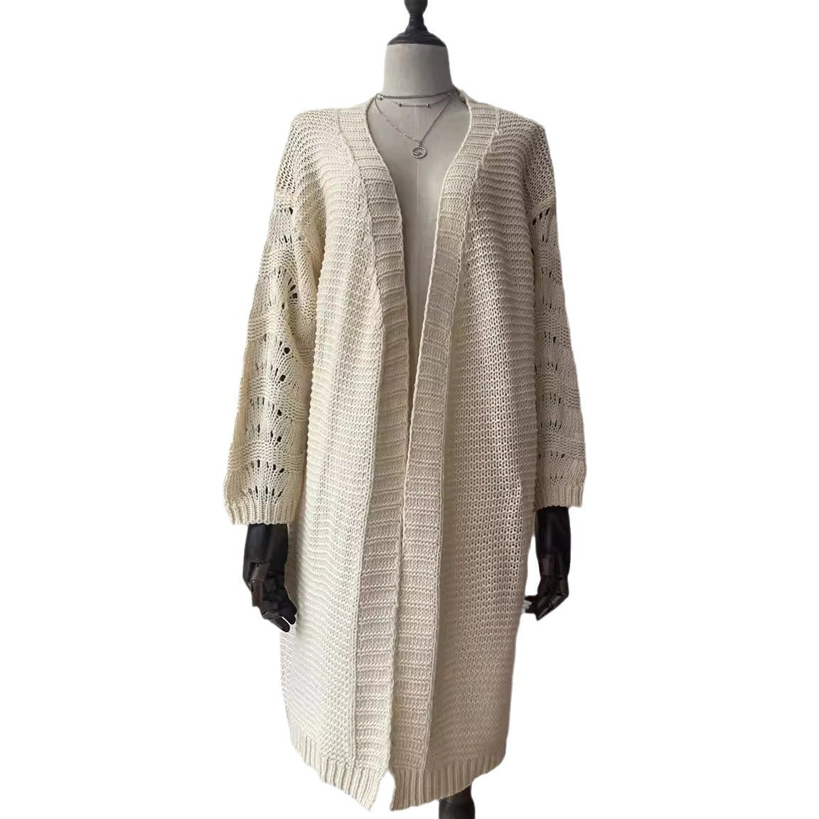 Women's Long Solid Color Knitted Mid-length Sweater