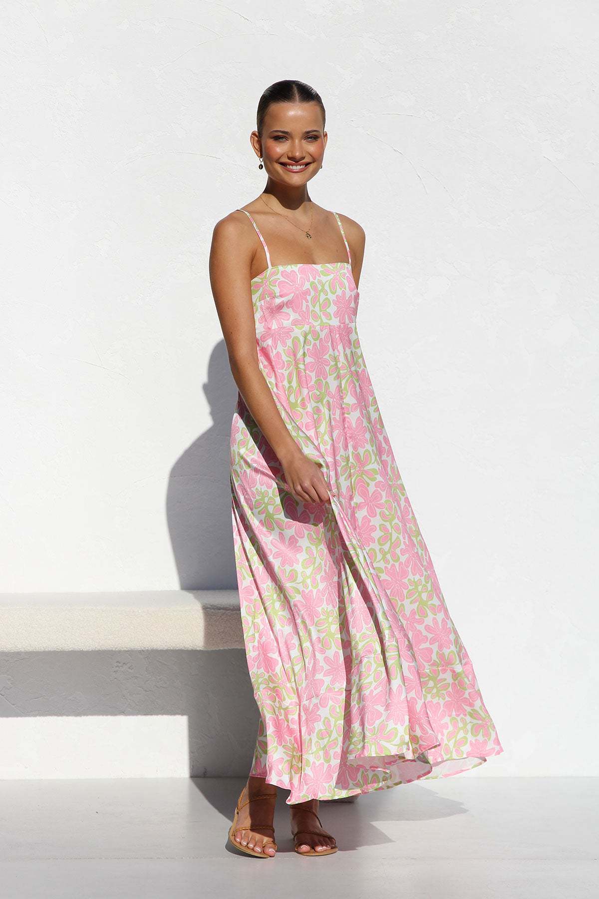 Women's Printed Backless Sexy Suspenders Large Swing Dresses