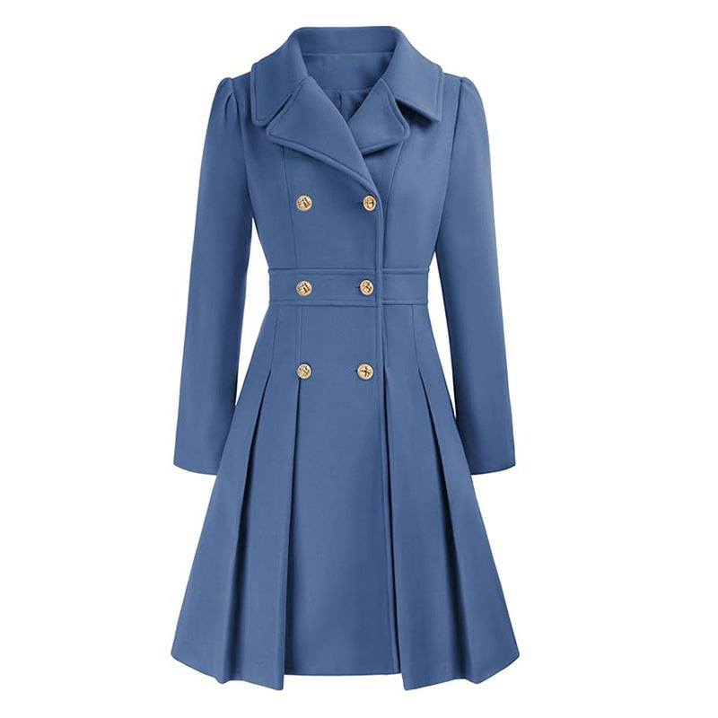 Women's Trench Lapel Double Breasted Pocket A- Coats