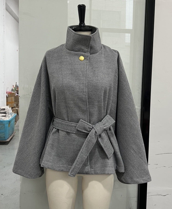 Women's Autumn Graceful Stand Collar Bell Sleeve Clothing