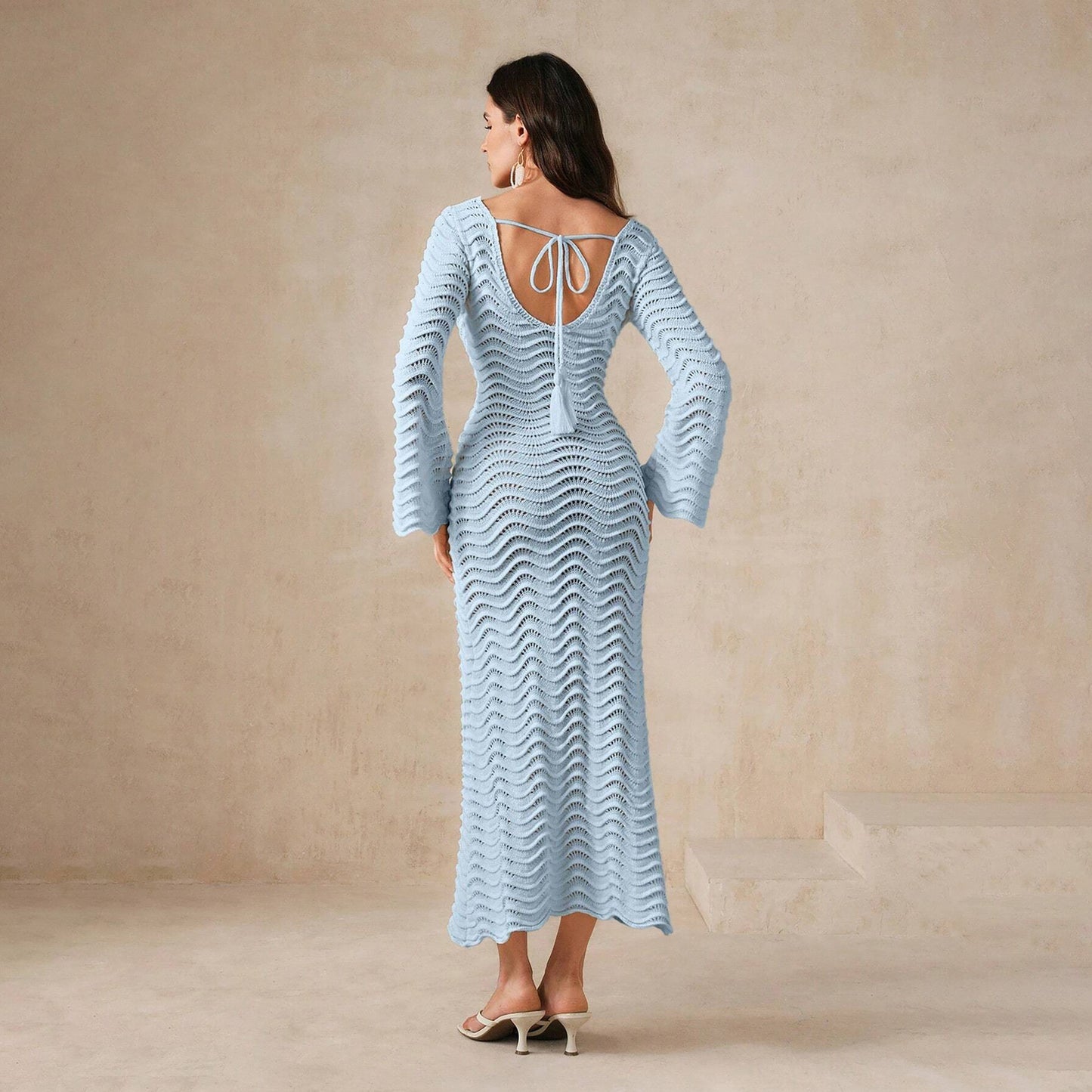 Women's Dress Solid Color Sexy Knitted Bikini Dresses