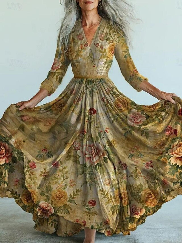 Long Sleeve Dress Bohemian Vacation Style Dresses