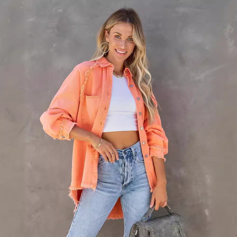 Women's Summer Casual Distressed Tassel Ripped Loose Jackets