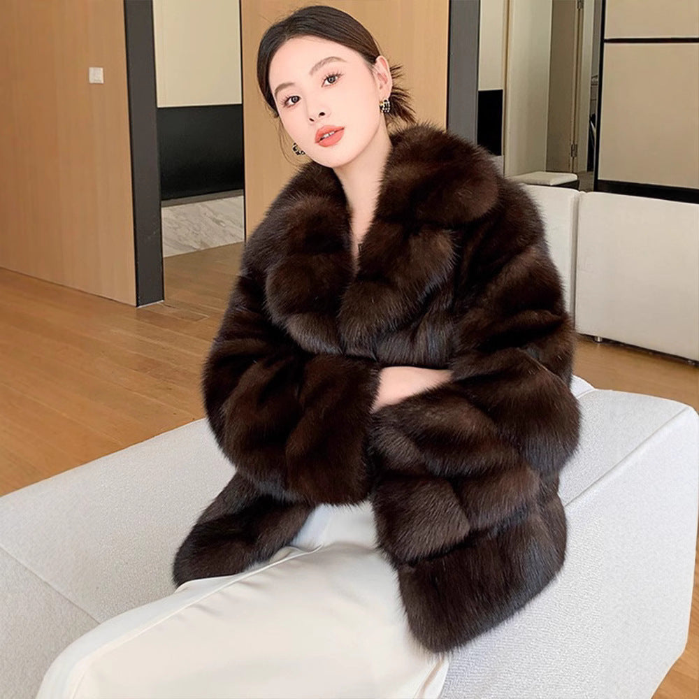 High-grade Mink Fur Texture Thickened Warm Coats