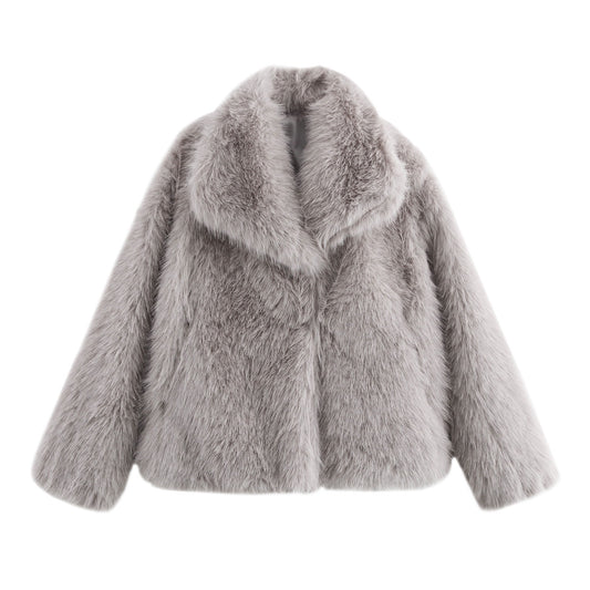 Women's Elegant Artificial Effect Furry Fur Coats
