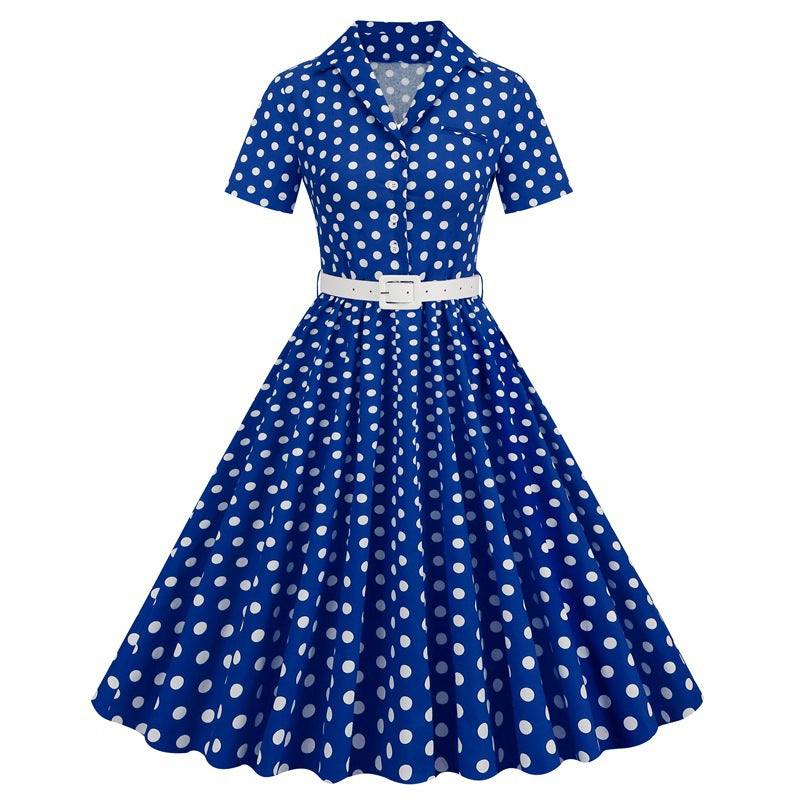 Women's Charming Polka Dot Sleeve Dress Dresses
