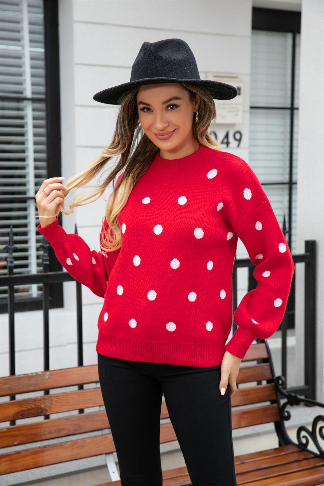 Charming Classic Unique Spring Dot Pullover Sweater