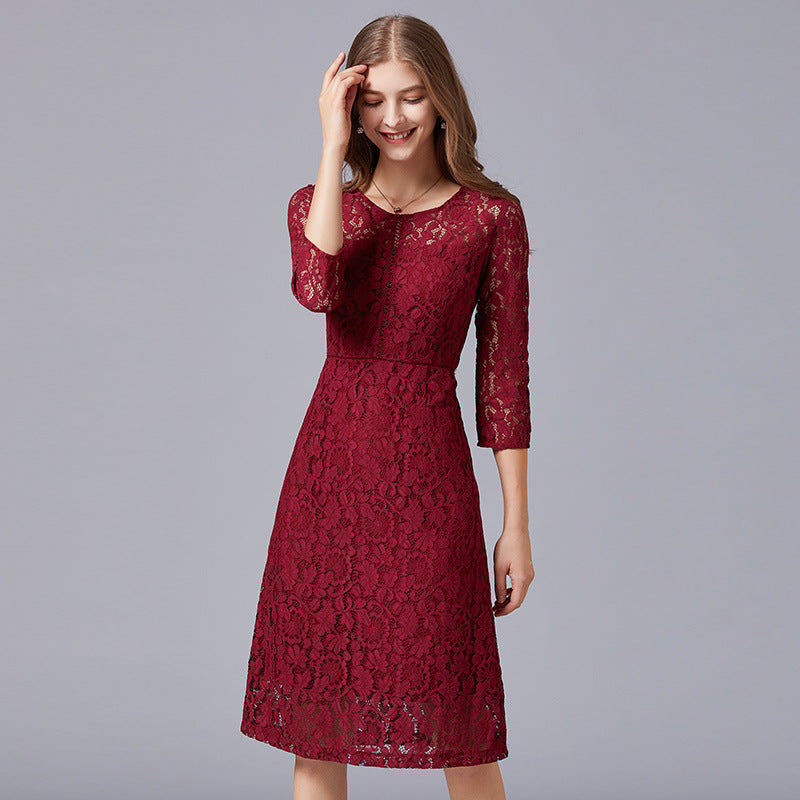Lace Dress Fashion Simple Casual Large Dresses