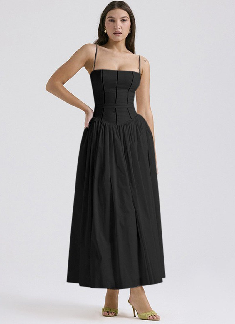 Fashionable High-grade French Strap Gentle Slimming Dress