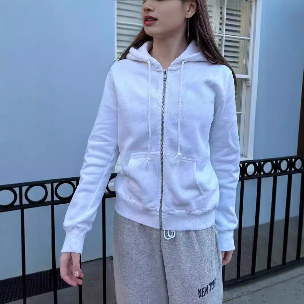 Women's With Zip Autumn Loose Trendy Hooded Long Sleeve Cardigans