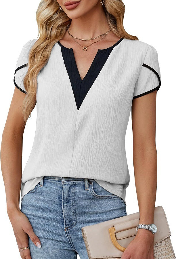 Women's Summer Fashion Petals Sleeve Shirt Female Blouses