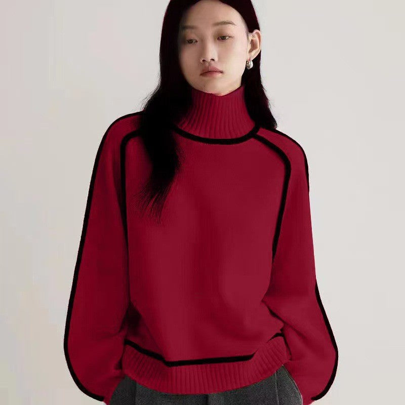 Women's European Autumn Thin Slimming Casual Loose Pullover Knitting Sweaters
