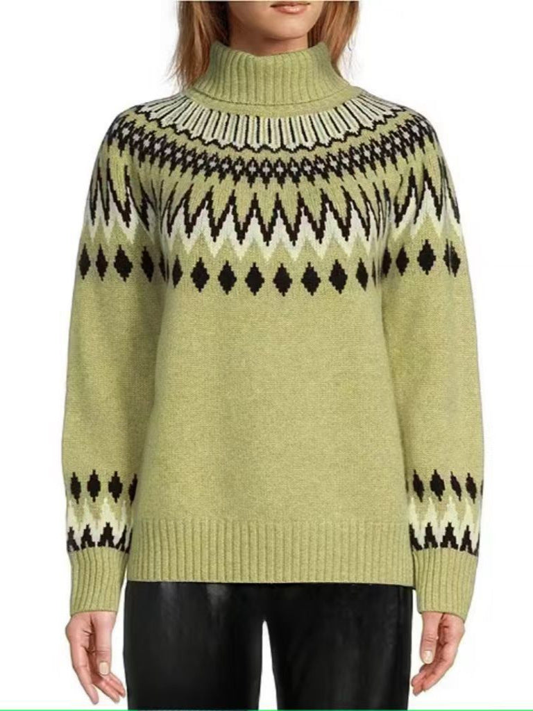 Women's Neck Fashion Casual Multicolor Slim Fit Slimming Sweater