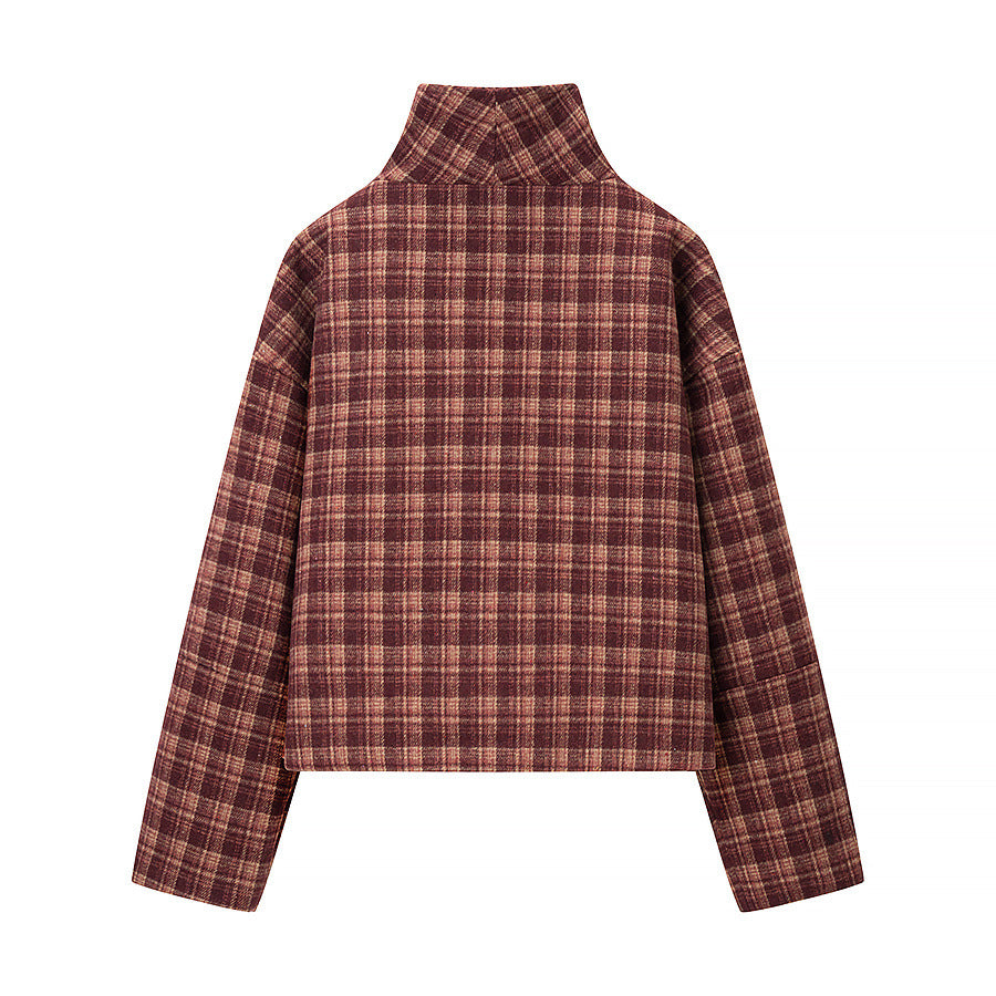 Autumn Fashion Graceful Stand Collar Long Sleeve Coats