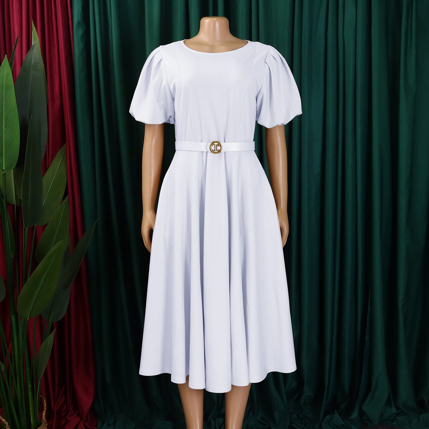 Women's Large Summer Fashion Bubble Elegant High Dress