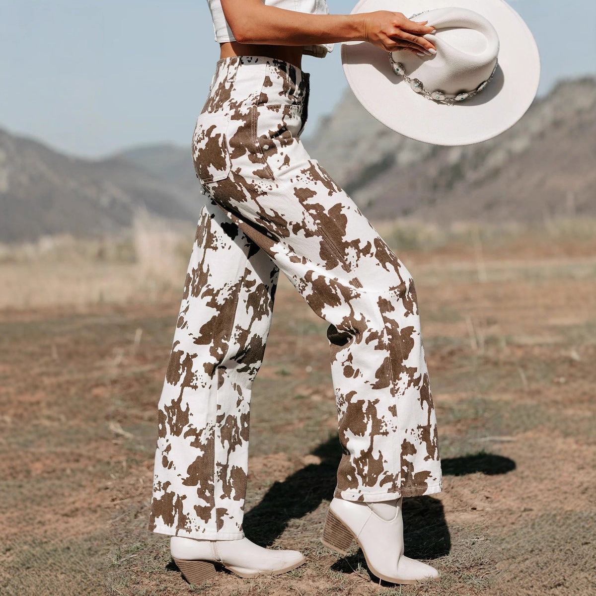 Women's Graceful Irregular Pattern Print For Jeans