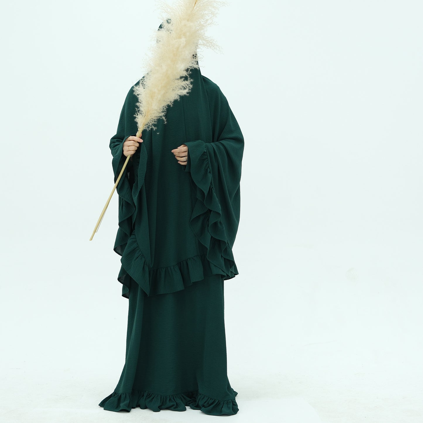 Trendy Turkey Solid Color Dress Headscarf Dresses