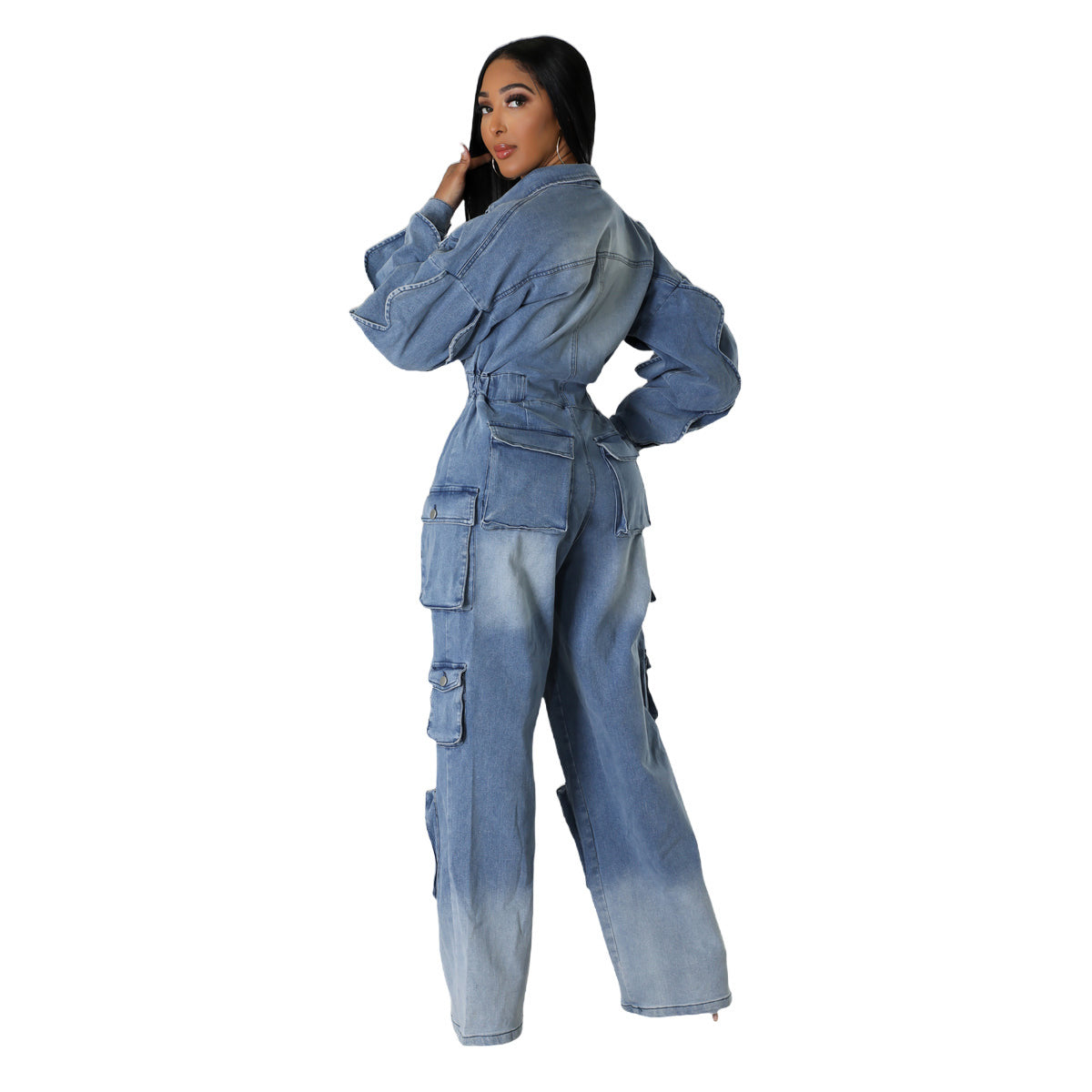 Popular Comfortable Overalls Washed Worn Denim Jumpsuits