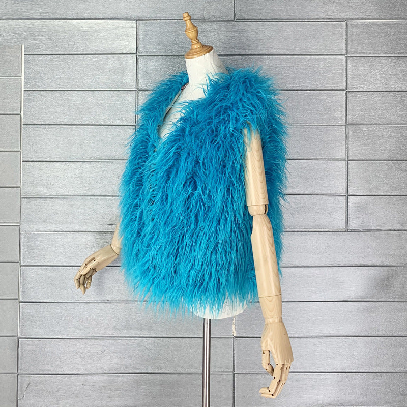 Women's Sheep Fur Environmental Protection Artificial Wool Coats
