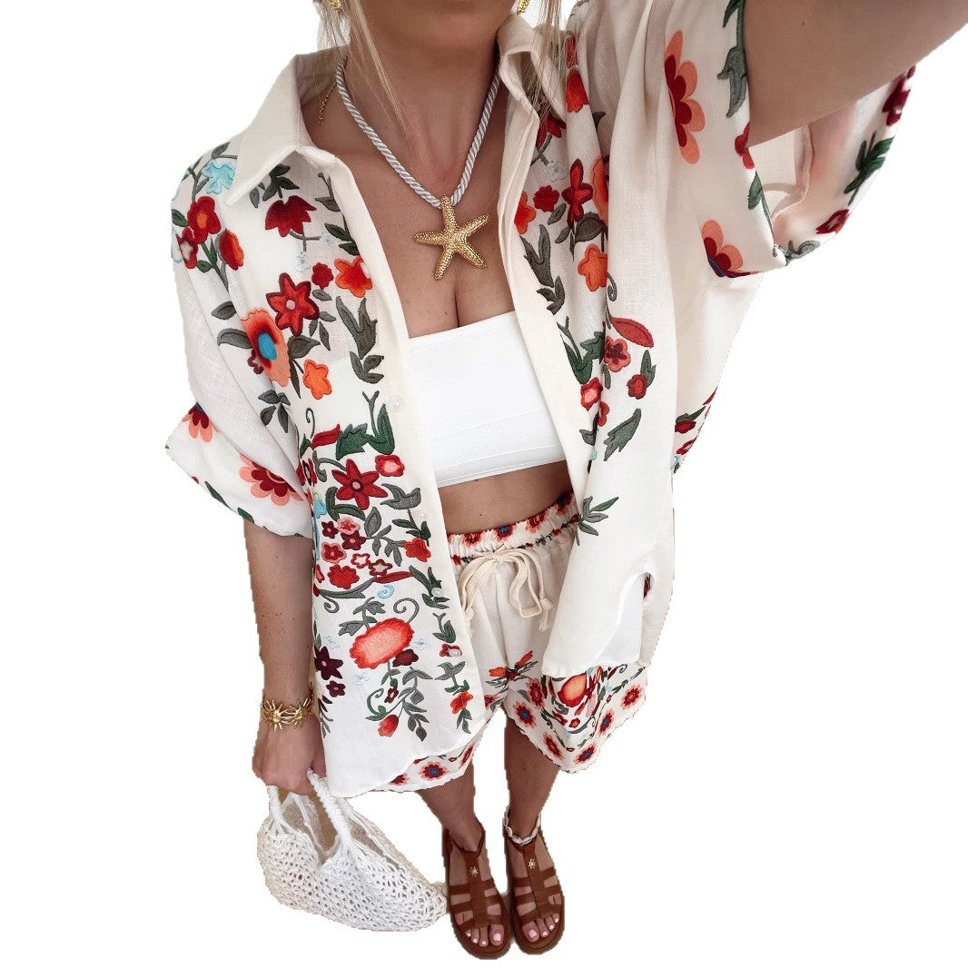 Durable Classic Stylish Bohemian Linen Shirt Fashion Casual Suit