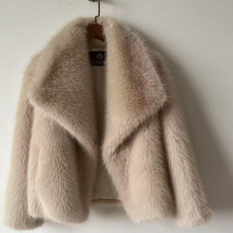 Women's Thickened Warm Faux Fox Street Style Coats