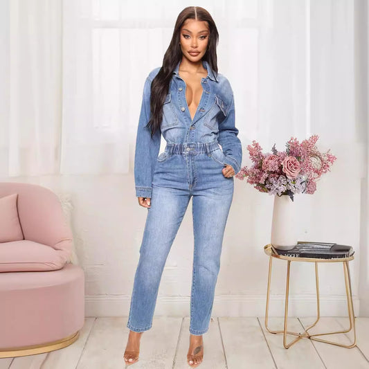 Innovative Elegant Stylish New Stretch Denim Jumpsuits