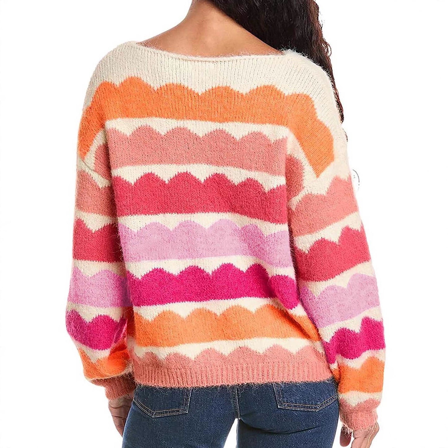 Comfortable Women's Fashionable Knitted High Quality Sweater