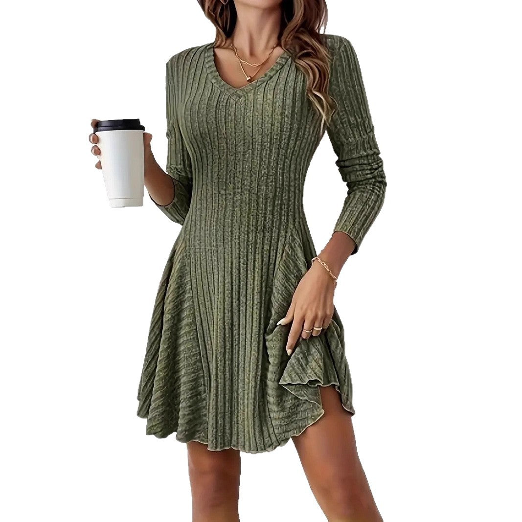 A- Line Style Fashionable Knitted Long Dress