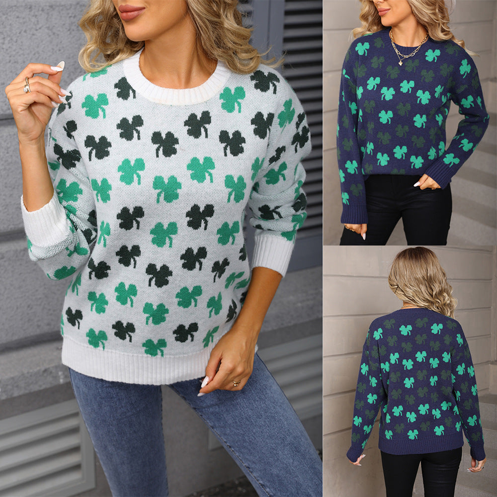 Women's Jacquard Autumn Street Trendy Shirt Sweater