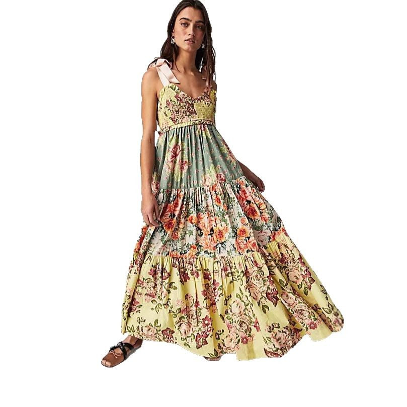 Women's Summer French Fashion Slim Fit Printing Dresses