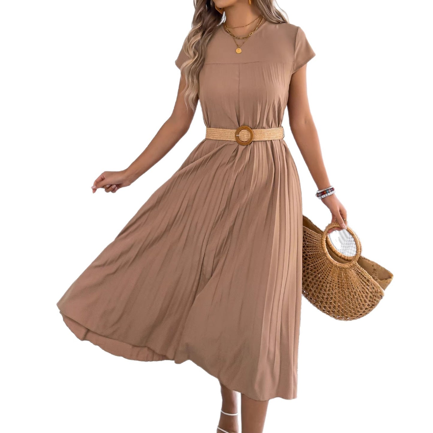 Women's Pleated With Casual Loose Sleeves Pockets Shorts