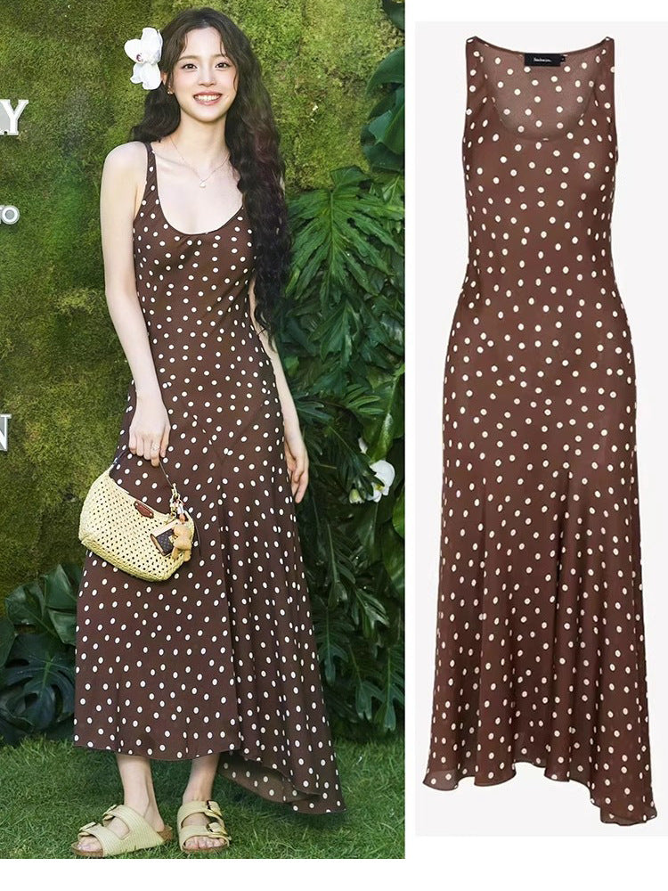 Nana Summer Polka Dot Sleeveless Slim Dresses