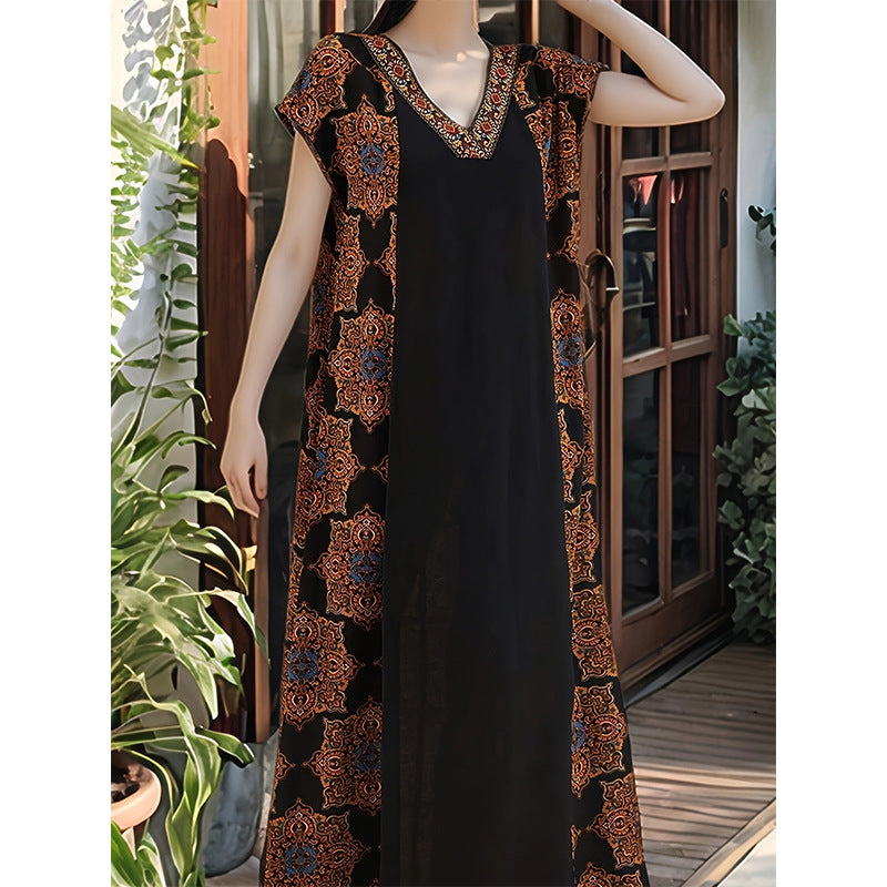 Women's Short-sleeved Overknee Summer Idle Style Improved Dress