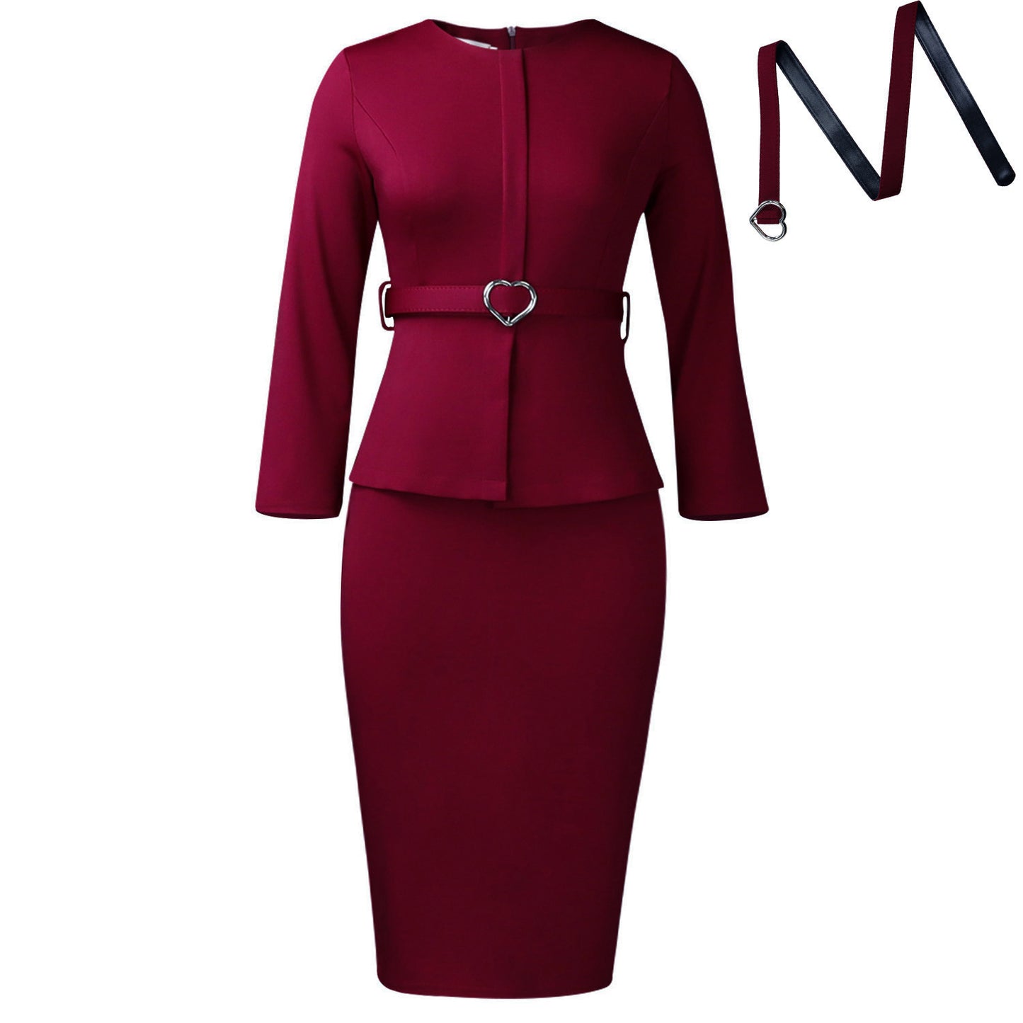 Women's Fashion Round Neck Temperament Ol Pencil Skirts