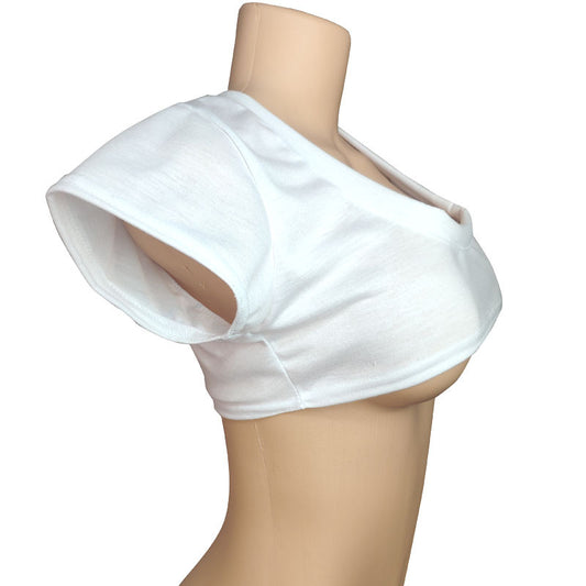 Round Neck Ultra Navel T-shirt Sexy Blouses