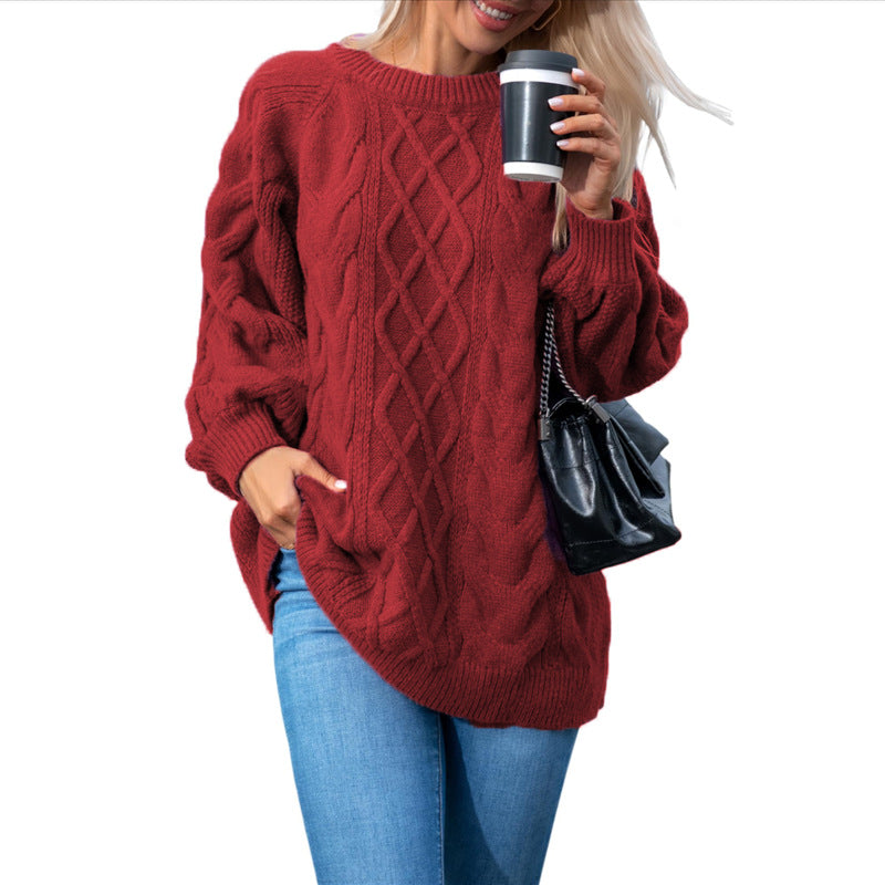 Thick Needle Pullover Twist Long Sleeves Sweaters