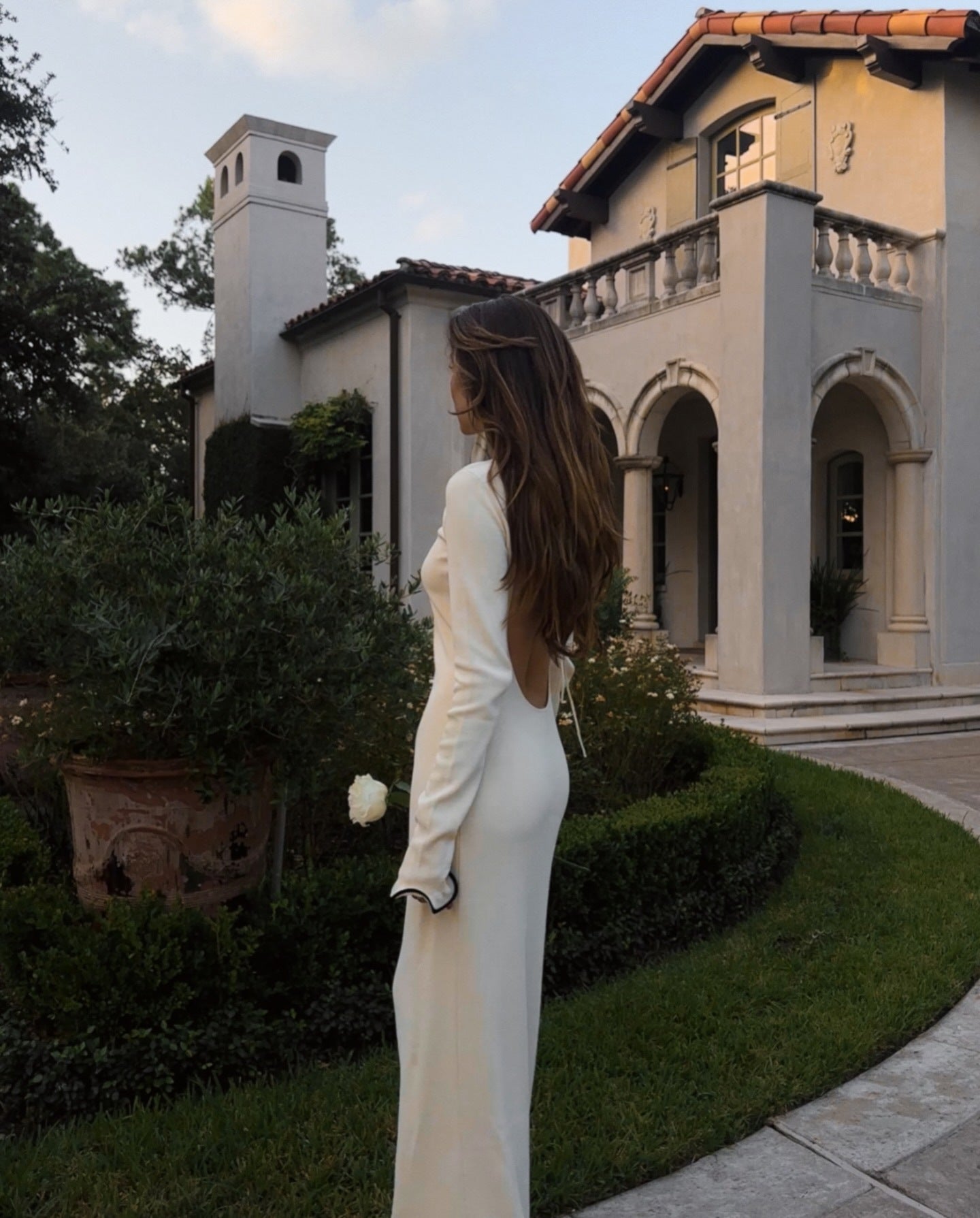 Women's Backless Flared Sleeve Ruffled Knitted Dress Sexy Dresses