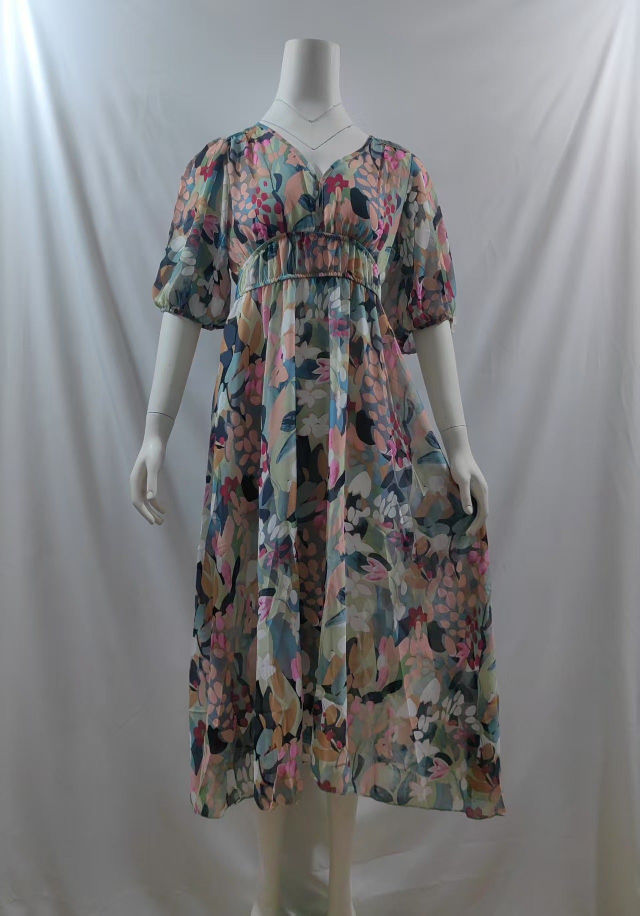 Casual Classic Summer Temperament Chiffon Printed Dress