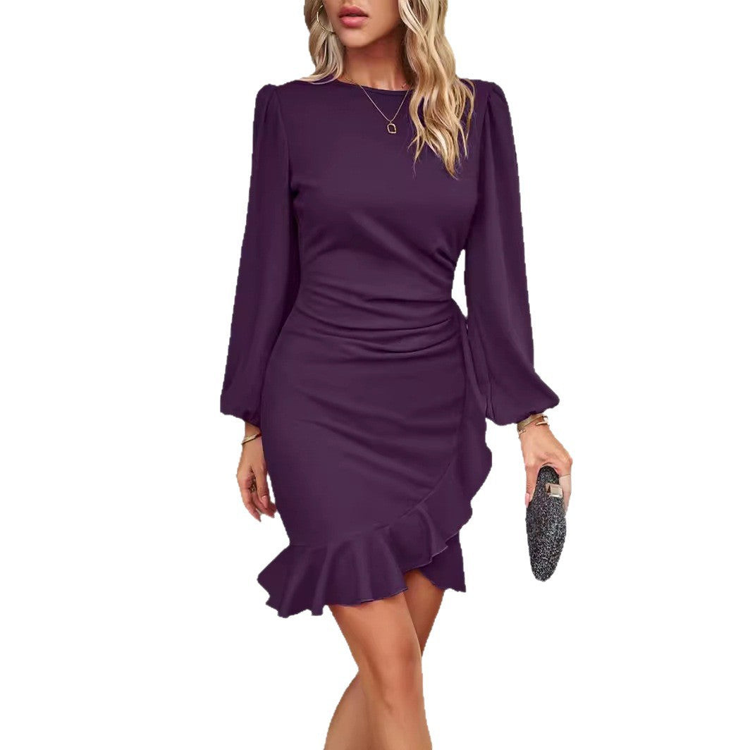Women's Sheath Sexy Long-sleeved Bubble Sleeve Dress