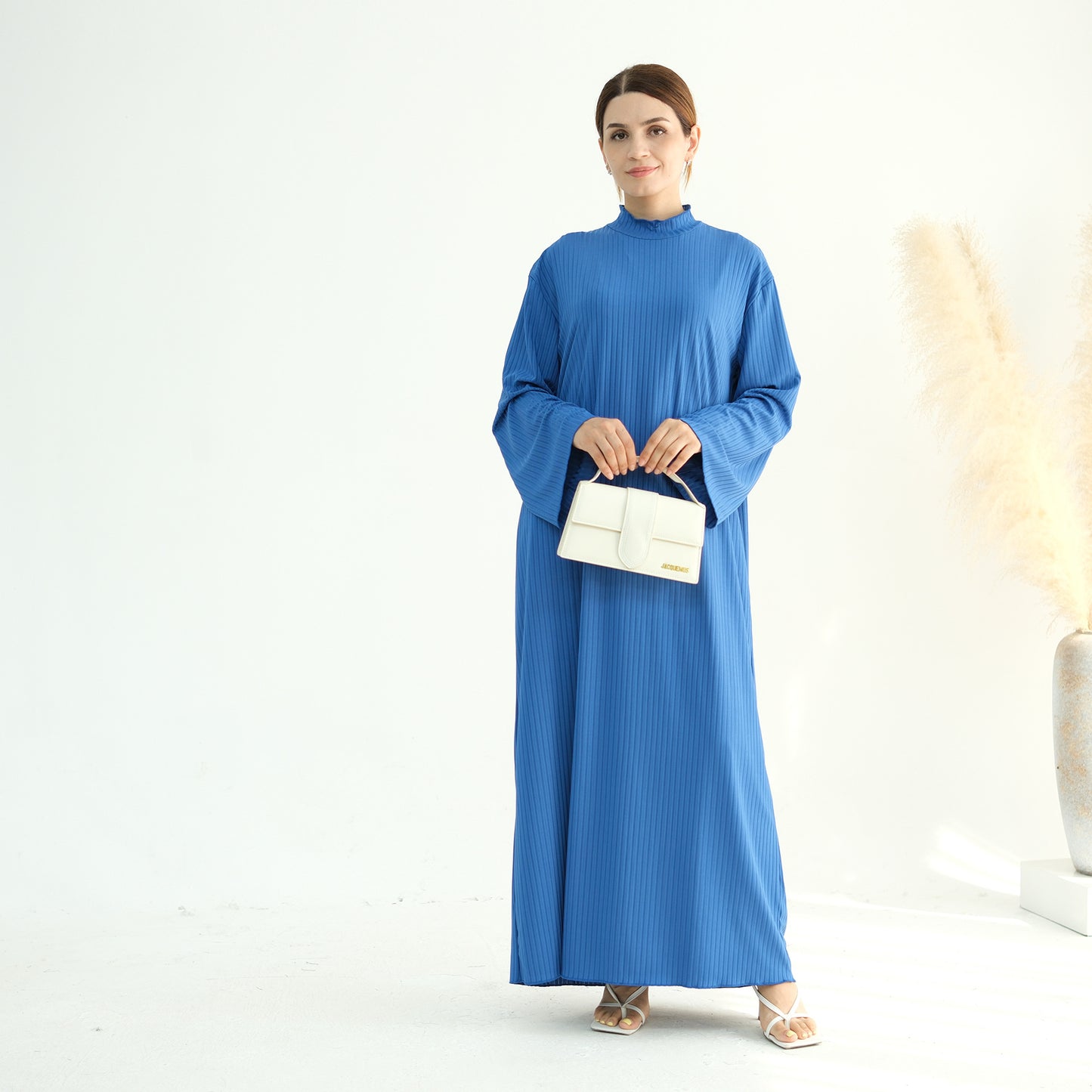 Turkey Multicolor Stand Collar Dress Robe Dresses