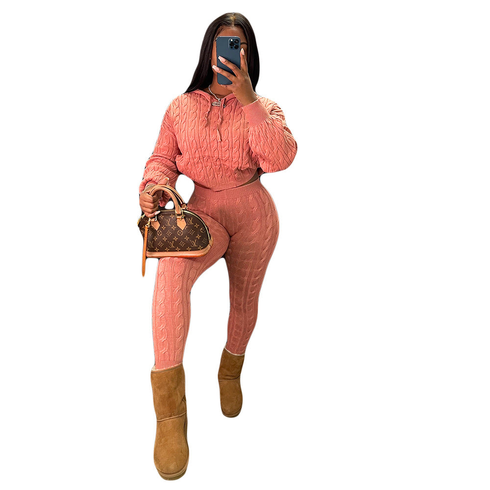 Women's Slouchy Solid Color Set Two-piece Suits