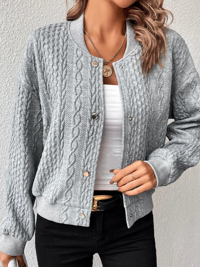 Women's Autumn Fashion Solid Color Stand Collar Jackets