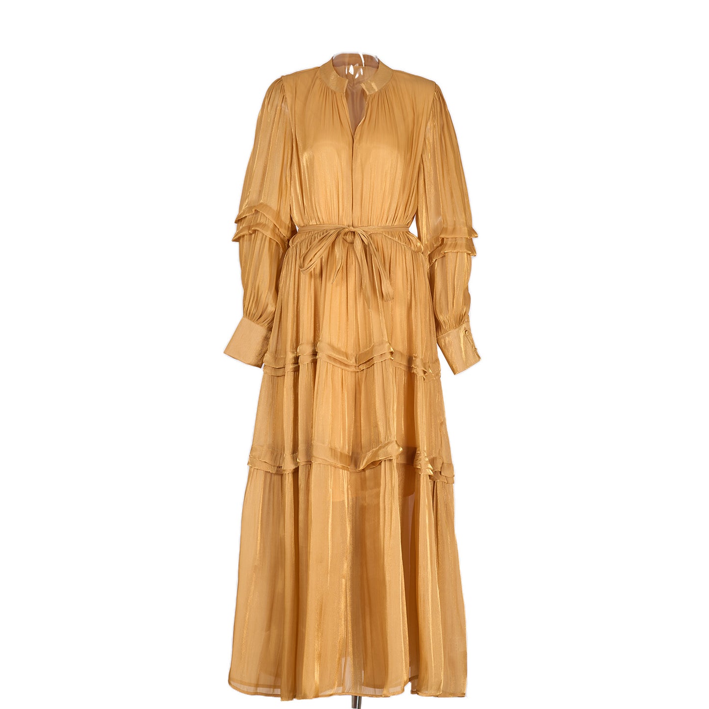 Women's High-grade Lantern Sleeve Ruffled Dress Mercerized Dresses