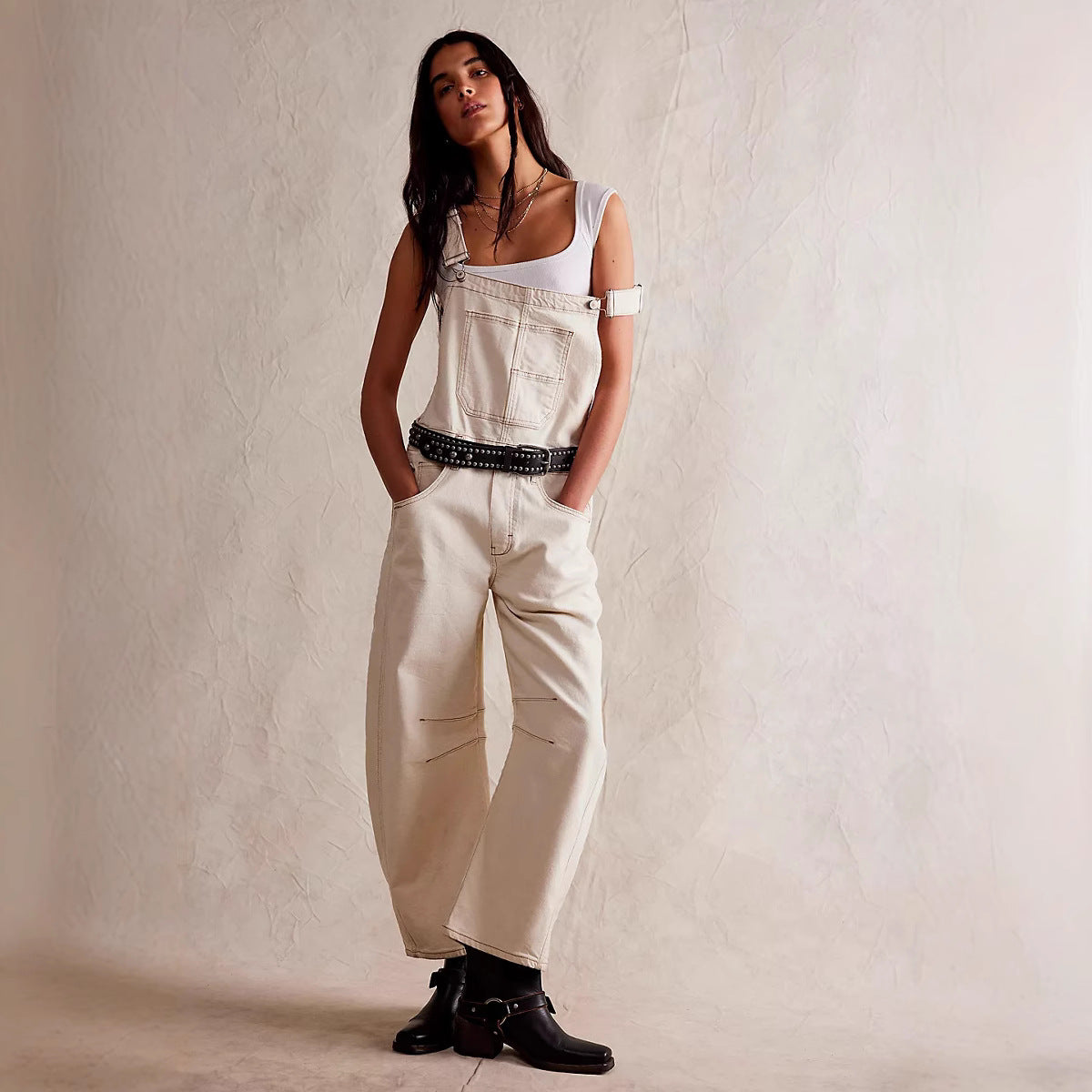 Street Washed-out Vintage Loose Straight Cargo Jeans