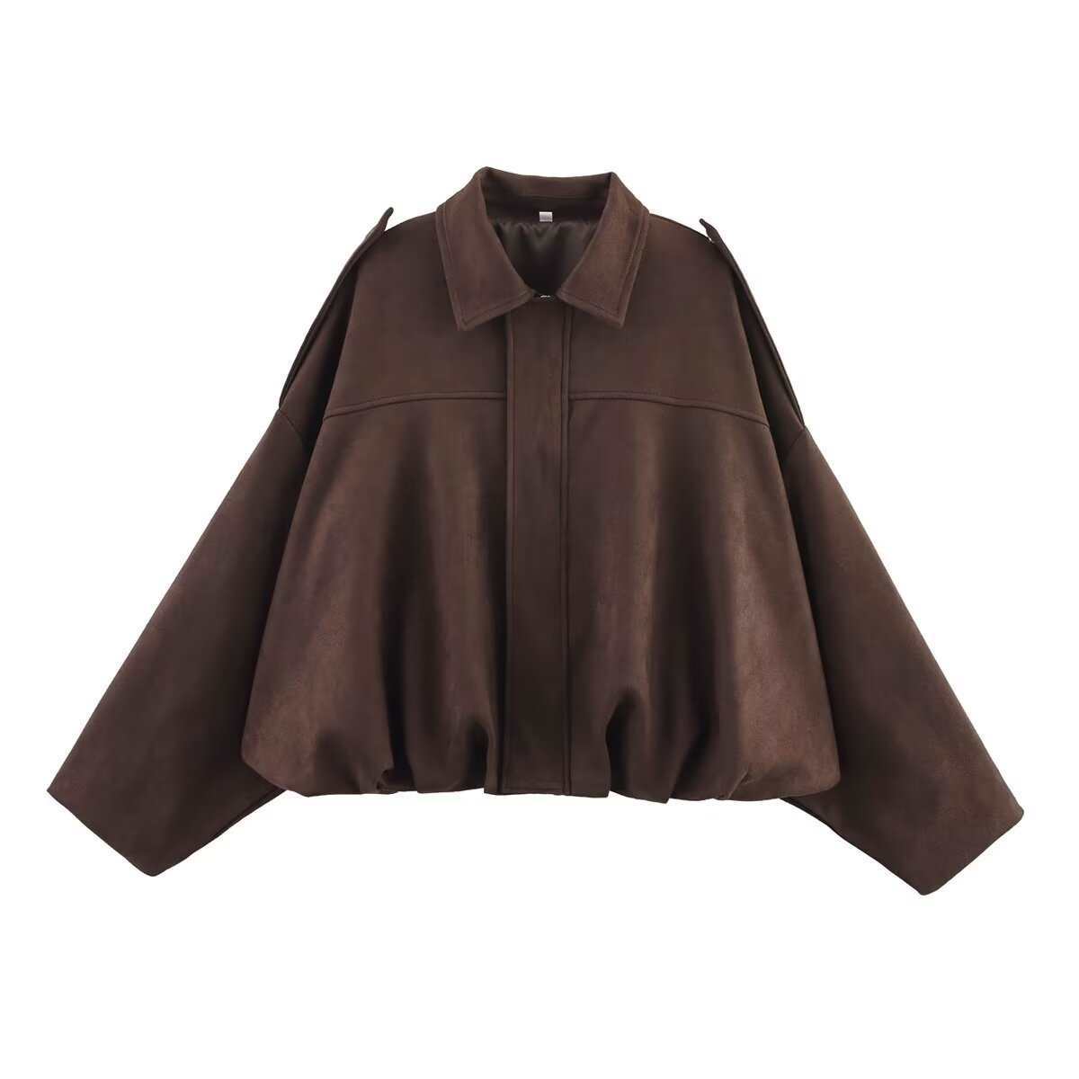 Women's Bomber Simple Textured Long Sleeve Suede Jackets