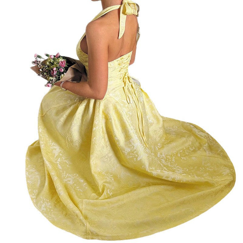 Women's Retro Three-dimensional Embossed Sleeveless Swing Wear Dresses