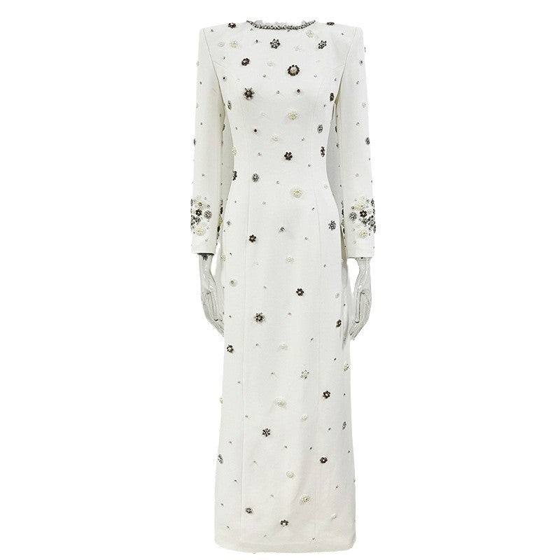 Fashion Bead Diamond Slim Long Formal Dress