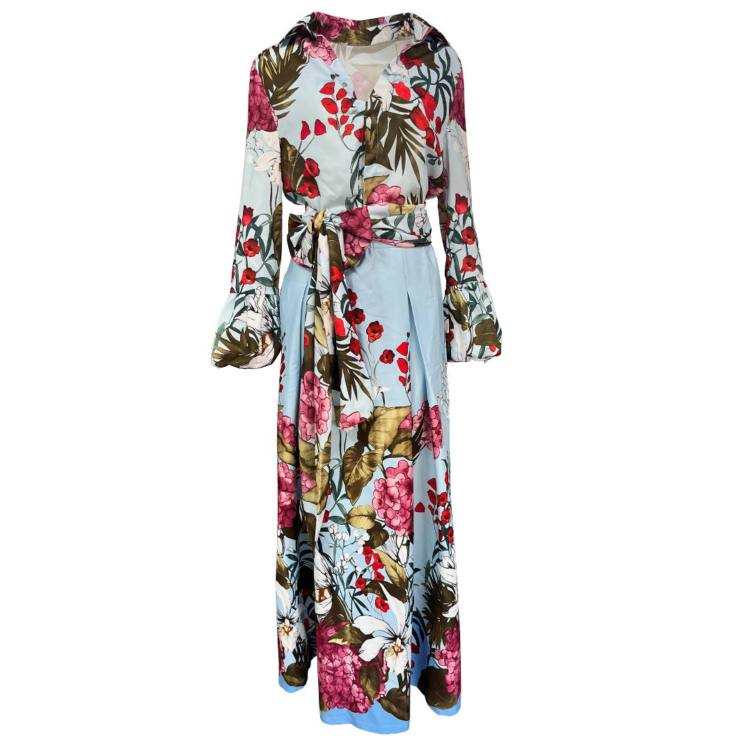 Women's Elegant Romantic Vacation Style Long Sleeve Dress Suits