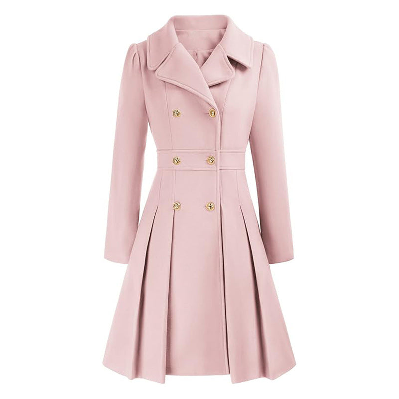Women's Trench Lapel Double Breasted Pocket A- Coats